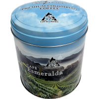 Кофе в металлической банке круглой "ПЛАНТАЦИОННАЯ" (ЗЕРНО 200г. "Cafe Esmeralda")