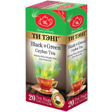 Королевский + Рухуна смесь зеленого и черного чая 20 пак. по 2 г.